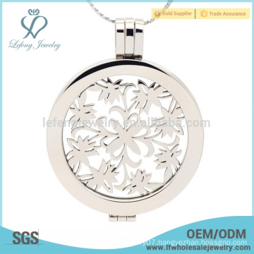 Charming small flower floating coin locket, professional locket manufacturer